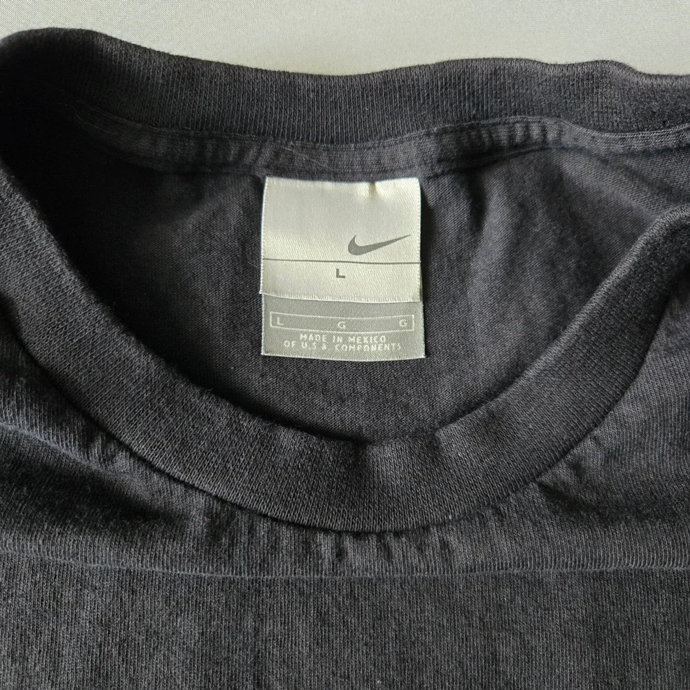 Nike Graphic‎ T Shirt Mens Large Black Orange Swoosh Just Do It Casual Tee